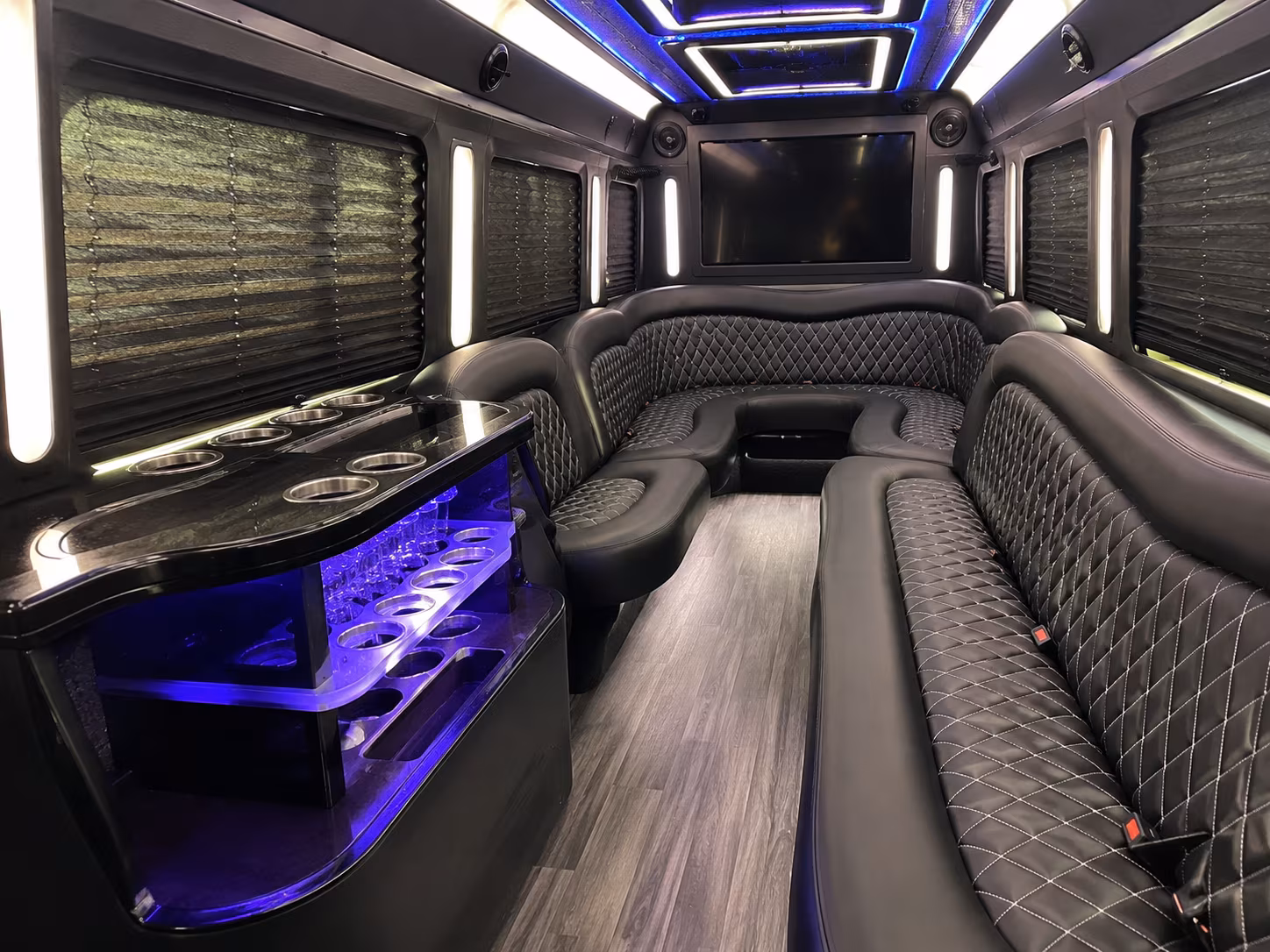 20 Passenger Party Bus Inside