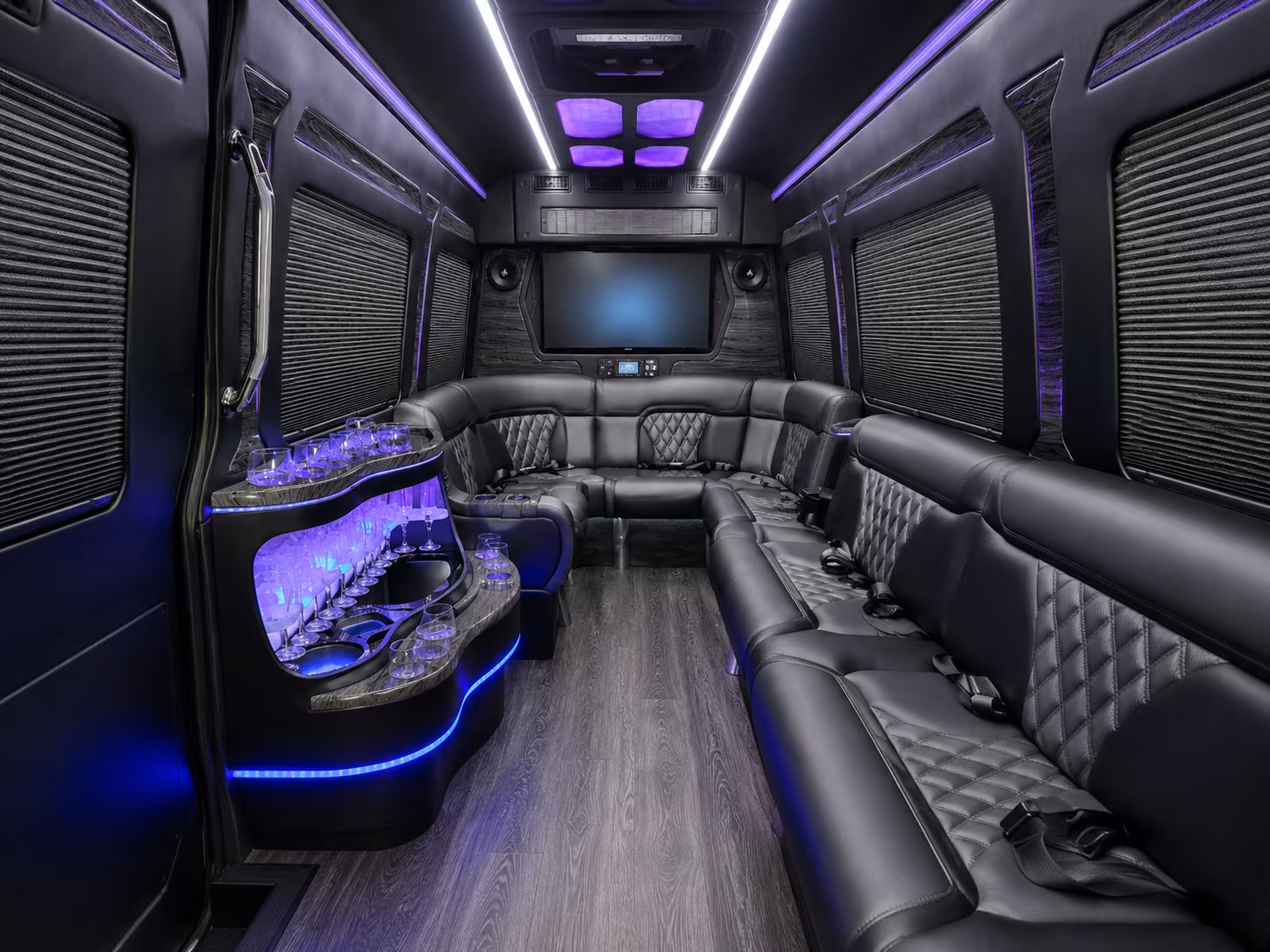Roseville Airport Shuttle & Transportation party bus exterior