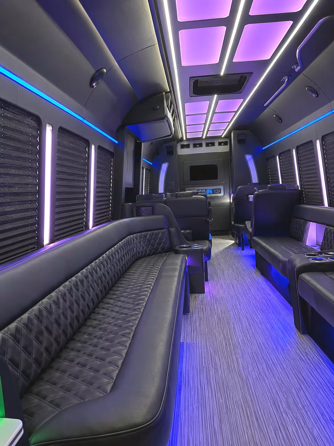 Roseville Bachelor & Bachelorette Transportation party bus interior