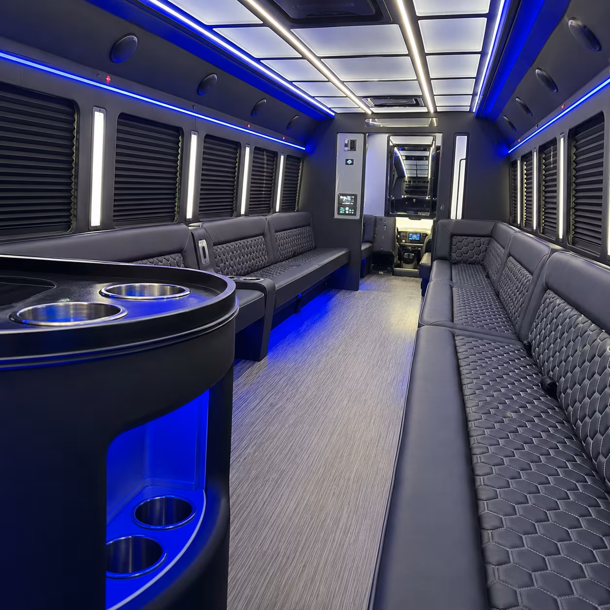 Roseville Birthday, Sweet 16, & Quinceañera Transportation party bus exterior