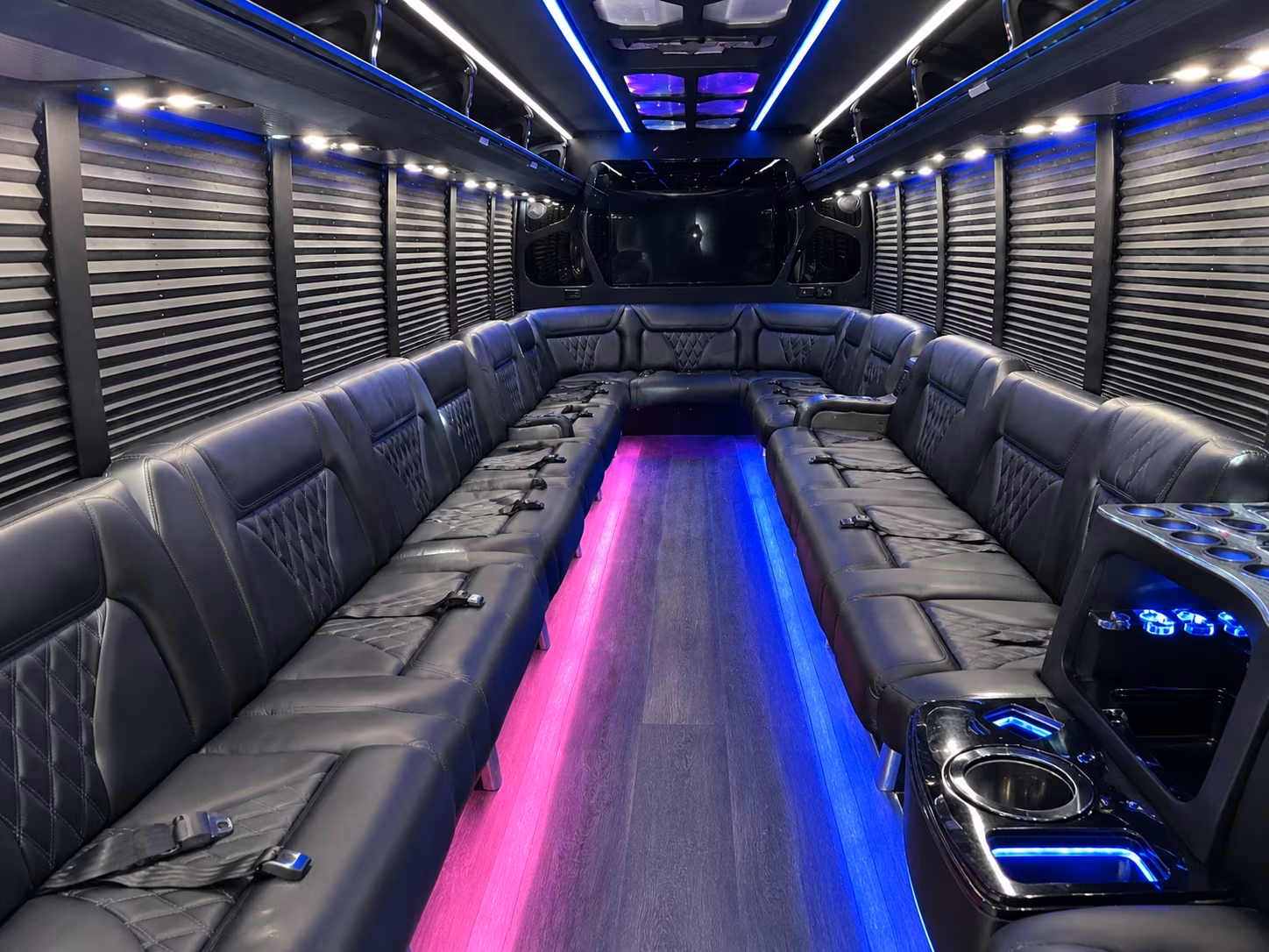 Roseville Birthday, Sweet 16, & Quinceañera Transportation party bus exterior