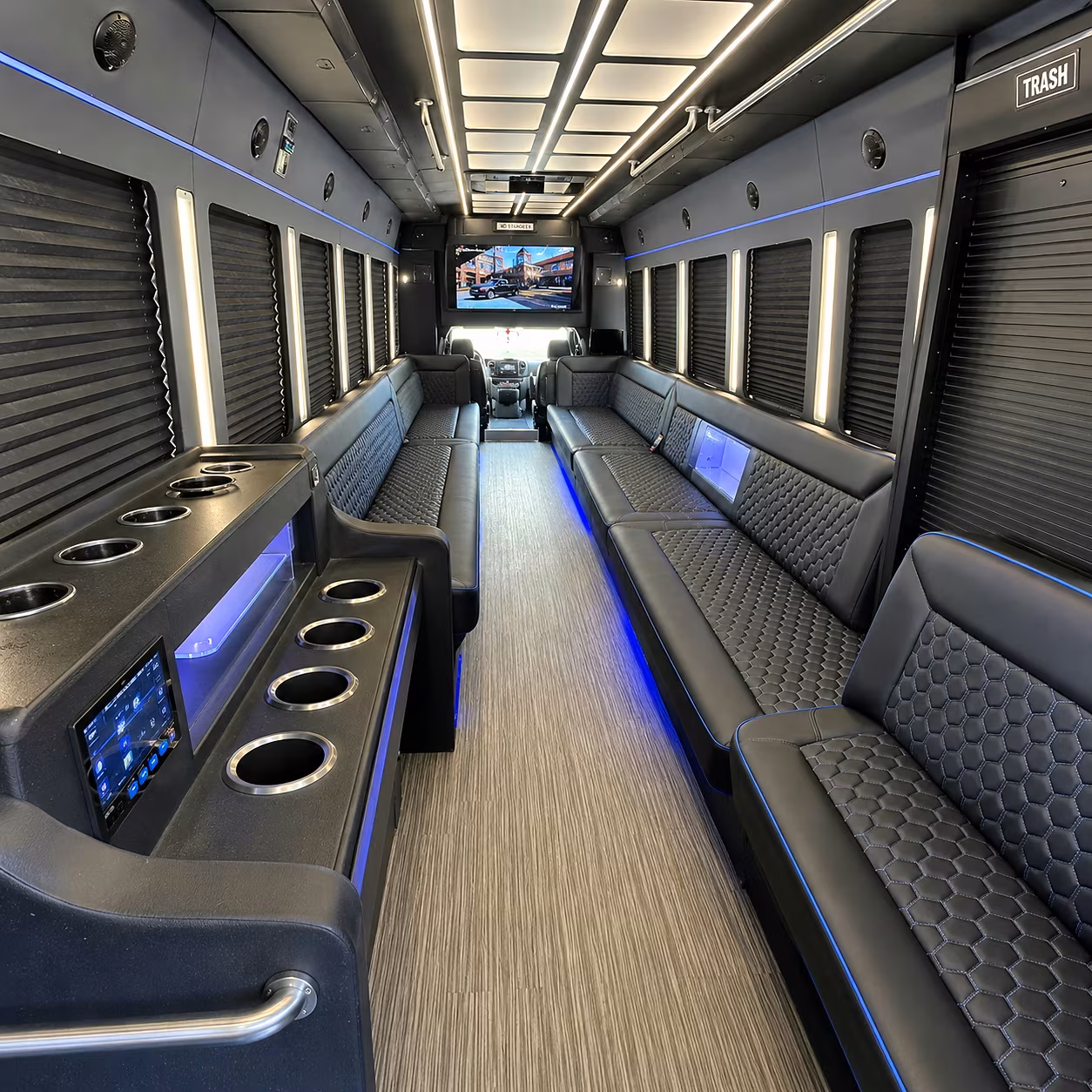Roseville Concert & Music Festival Transportation party bus interior