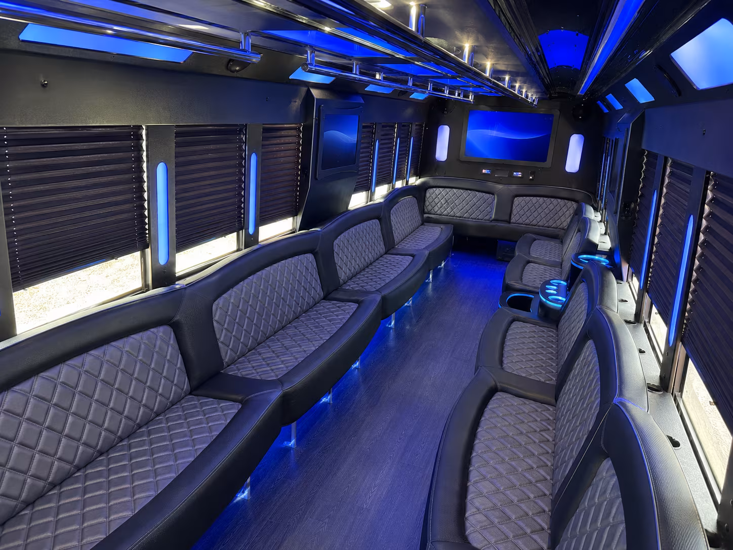 Roseville Private Event Transportation party bus exterior