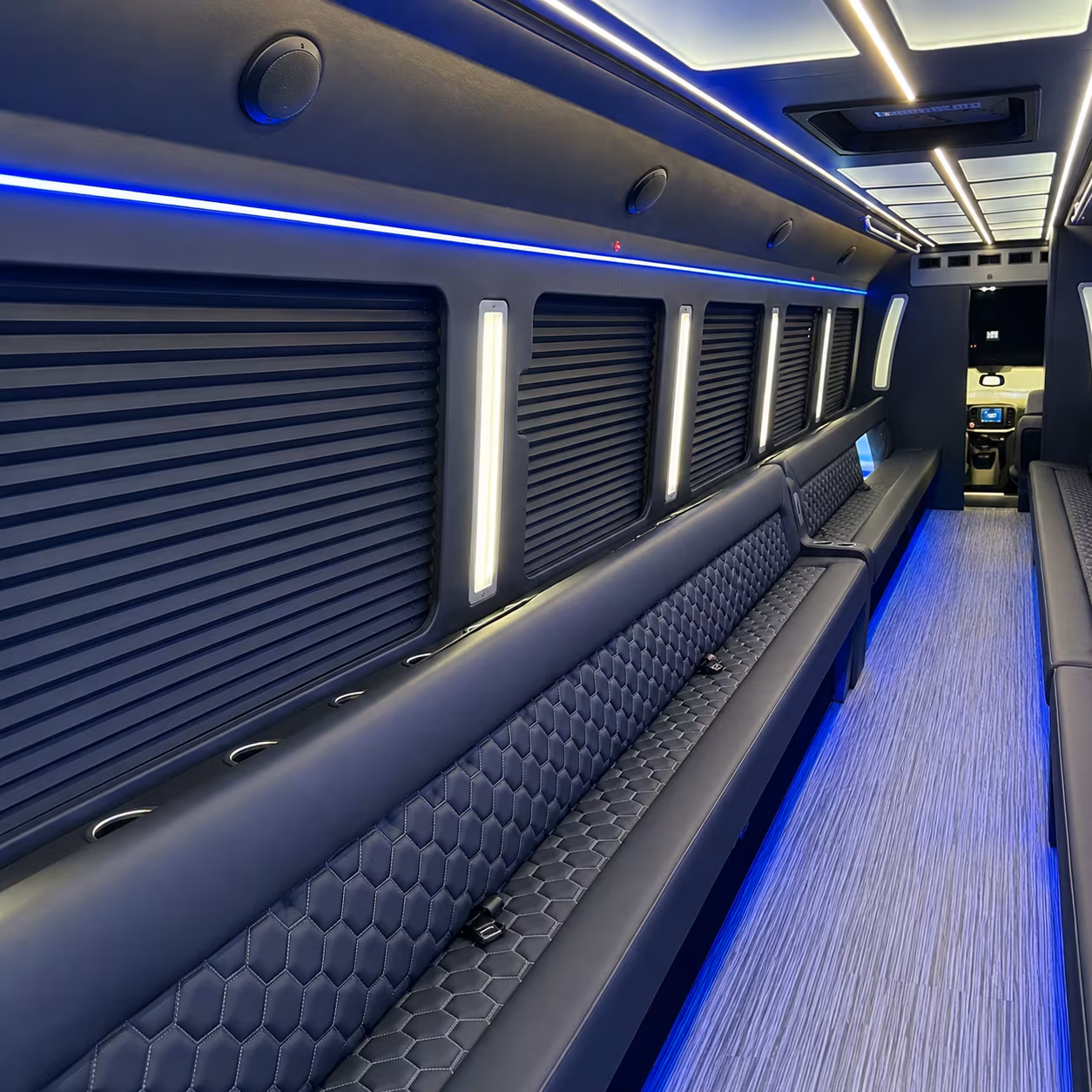 Roseville Private Event Transportation party bus exterior