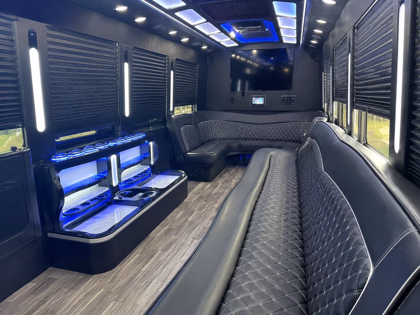 Roseville Sporting Event Transportation party bus interior