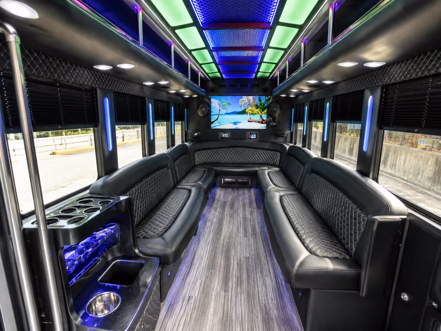 Roseville Wedding Transportation party bus exterior