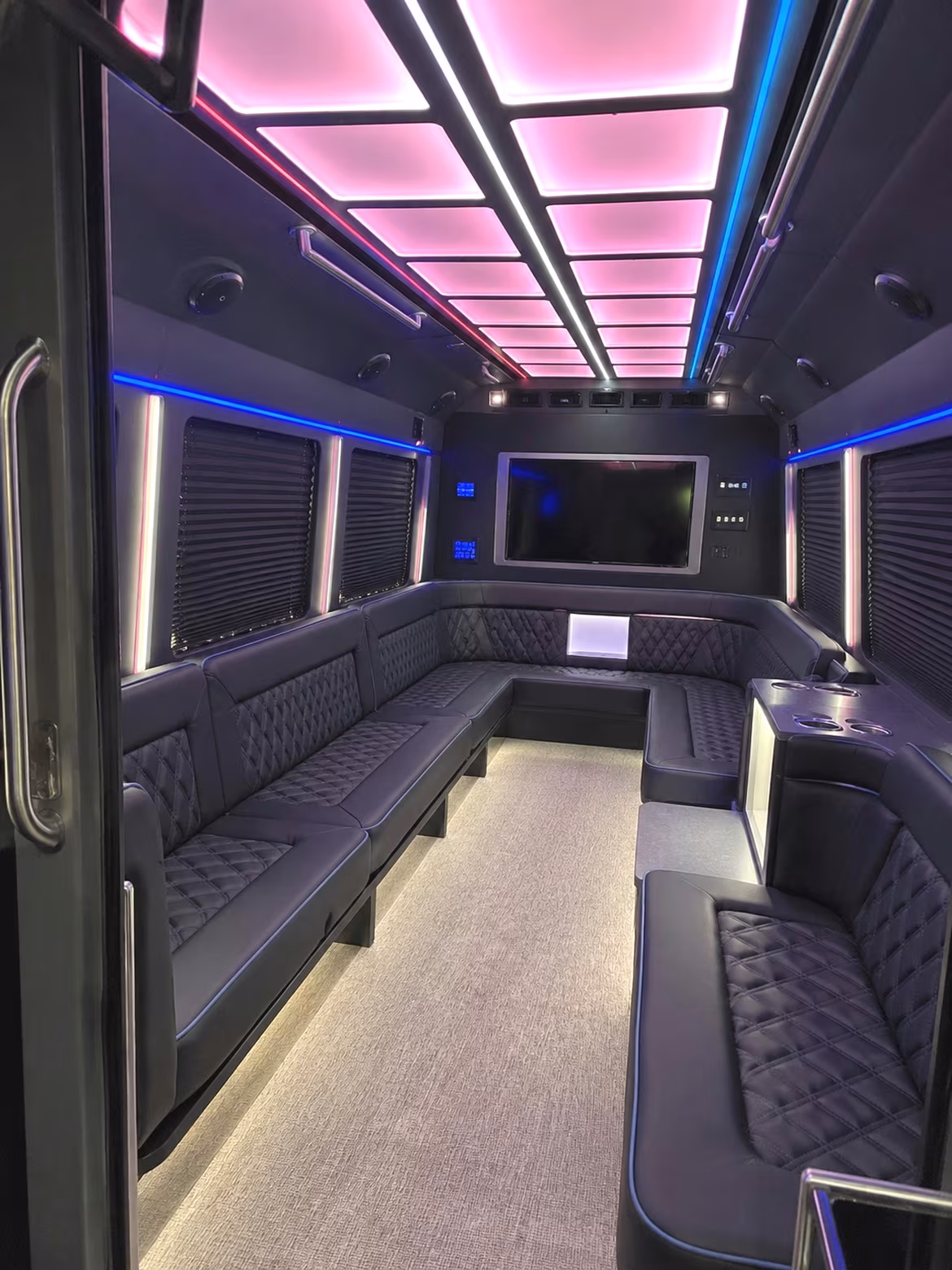 Roseville Wedding Transportation party bus interior