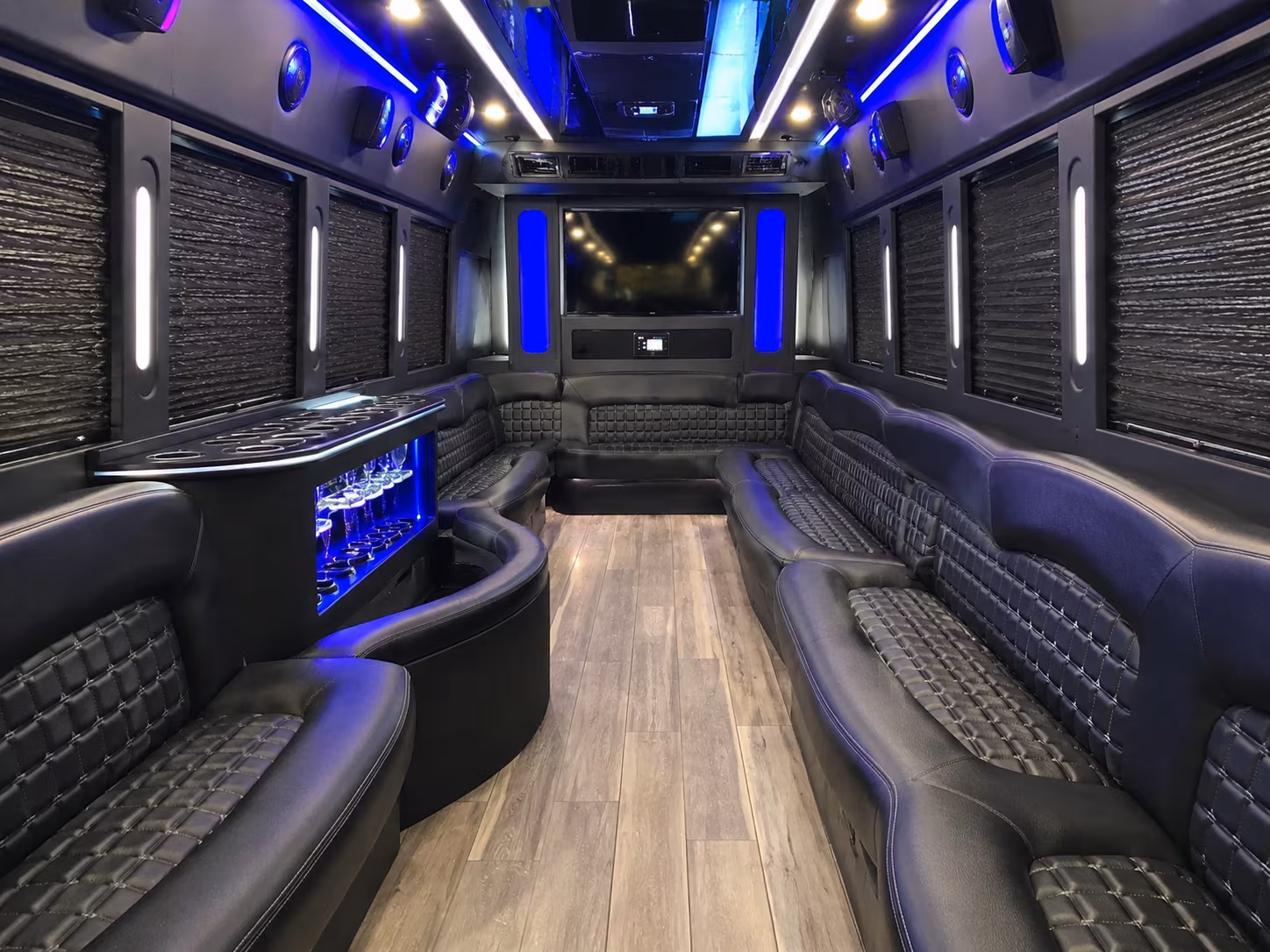 Roseville Wedding Transportation party bus exterior