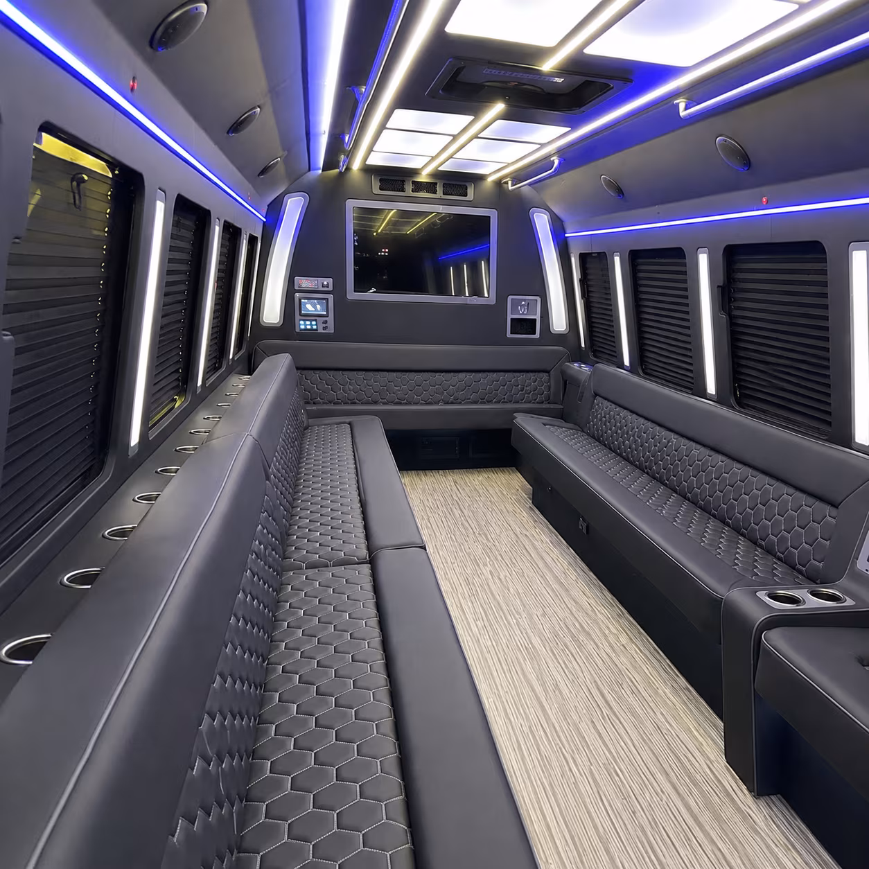 Roseville Wedding Transportation party bus exterior