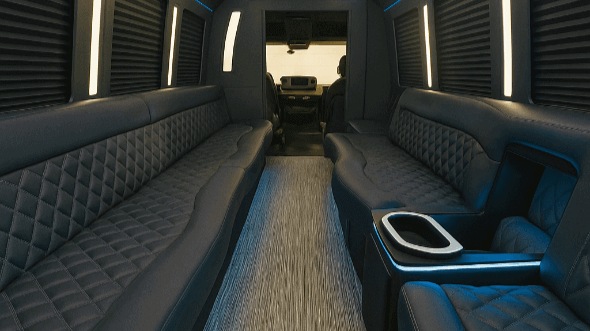 Interior of Charter Bus Company Elk Grove's 20 Passenger Party Bus in Elk Grove