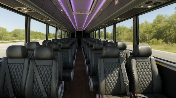 Interior of Charter Bus Company Roseville's 25 Passenger Mini Bus in Roseville
