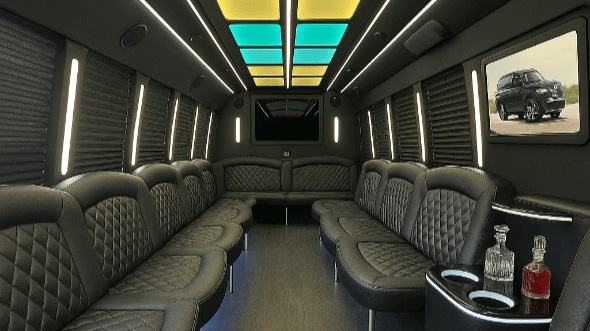 Interior of Charter Bus Company Carmichael's 25 Passenger Party Bus in Carmichael