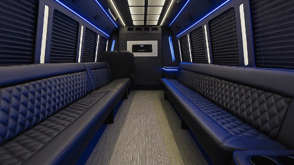 Interior of Charter Bus Company Citrus Heights's 25 Passenger Party Bus in Citrus Heights
