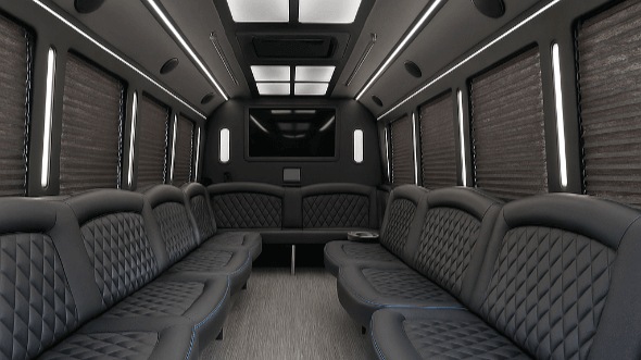 Interior of Charter Bus Company Rancho Cordova's 25 Passenger Party Bus in Rancho Cordova