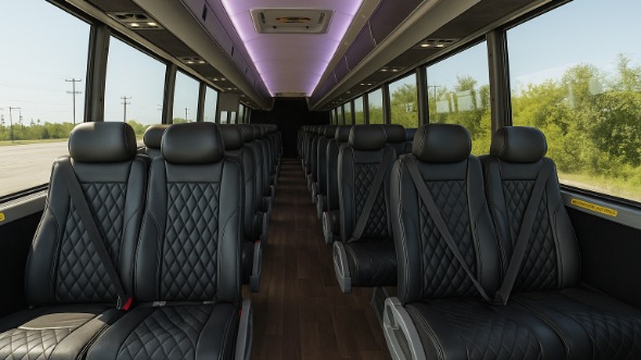 Interior of Charter Bus Company Roseville's 28 Passenger Minibus in Roseville