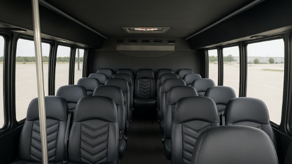 Interior of Charter Bus Company Roseville's 30 Passenger Minibus in Roseville