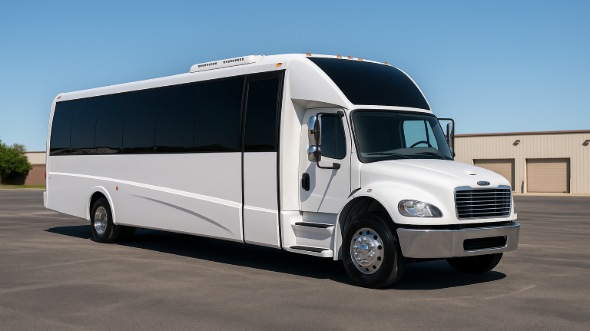 Exterior of Charter Bus Company Roseville's 35 Passenger Mini Bus in Roseville