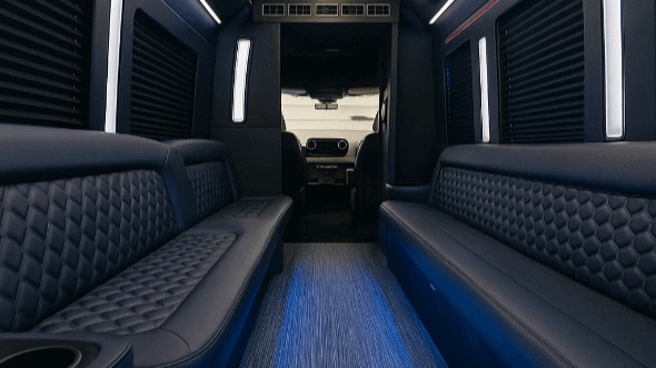 Interior of Roseville Party Bus Company's 40 Passenger Party Bus in Roseville