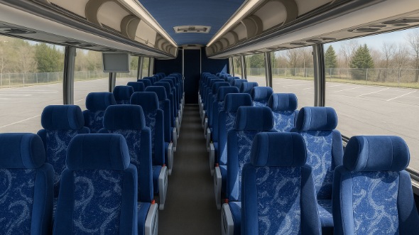 Interior of Charter Bus Company Roseville's 44 Passenger Charter Bus in Roseville