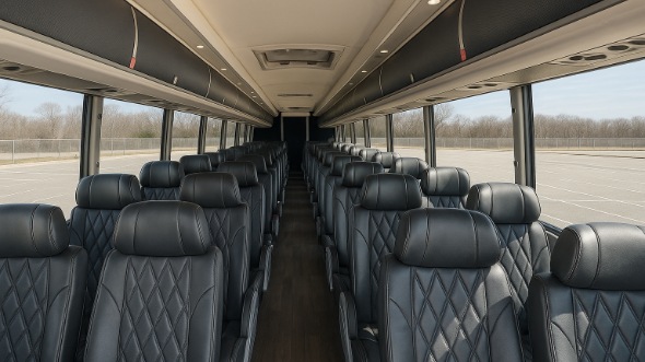 Interior of Charter Bus Company Roseville's 48 Passenger Charter Bus in Roseville