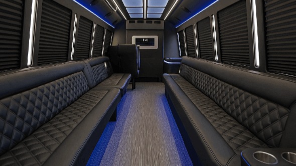 Interior of Charter Bus Company Carmichael's 50 Passenger Party Bus in Carmichael