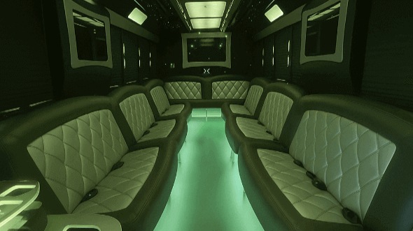 Interior of Charter Bus Company Citrus Heights's 50 Passenger Party Bus in Citrus Heights