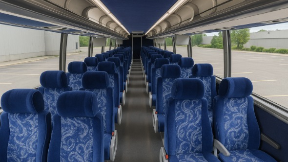 Interior of Charter Bus Company Roseville's 51 Passenger Charter Bus in Roseville