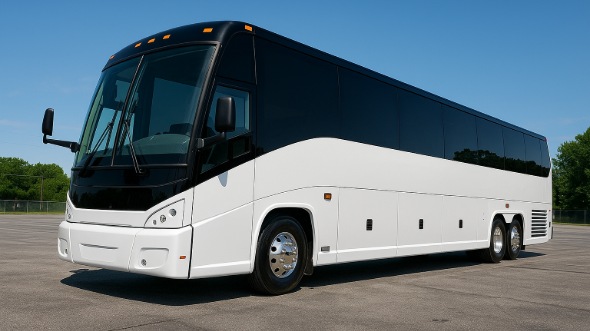 Exterior of Charter Bus Company Roseville's 56 Passenger Charter Bus in Roseville