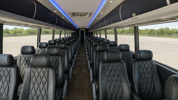 Interior of Charter Bus Company Roseville's ADA Charter Bus in Roseville